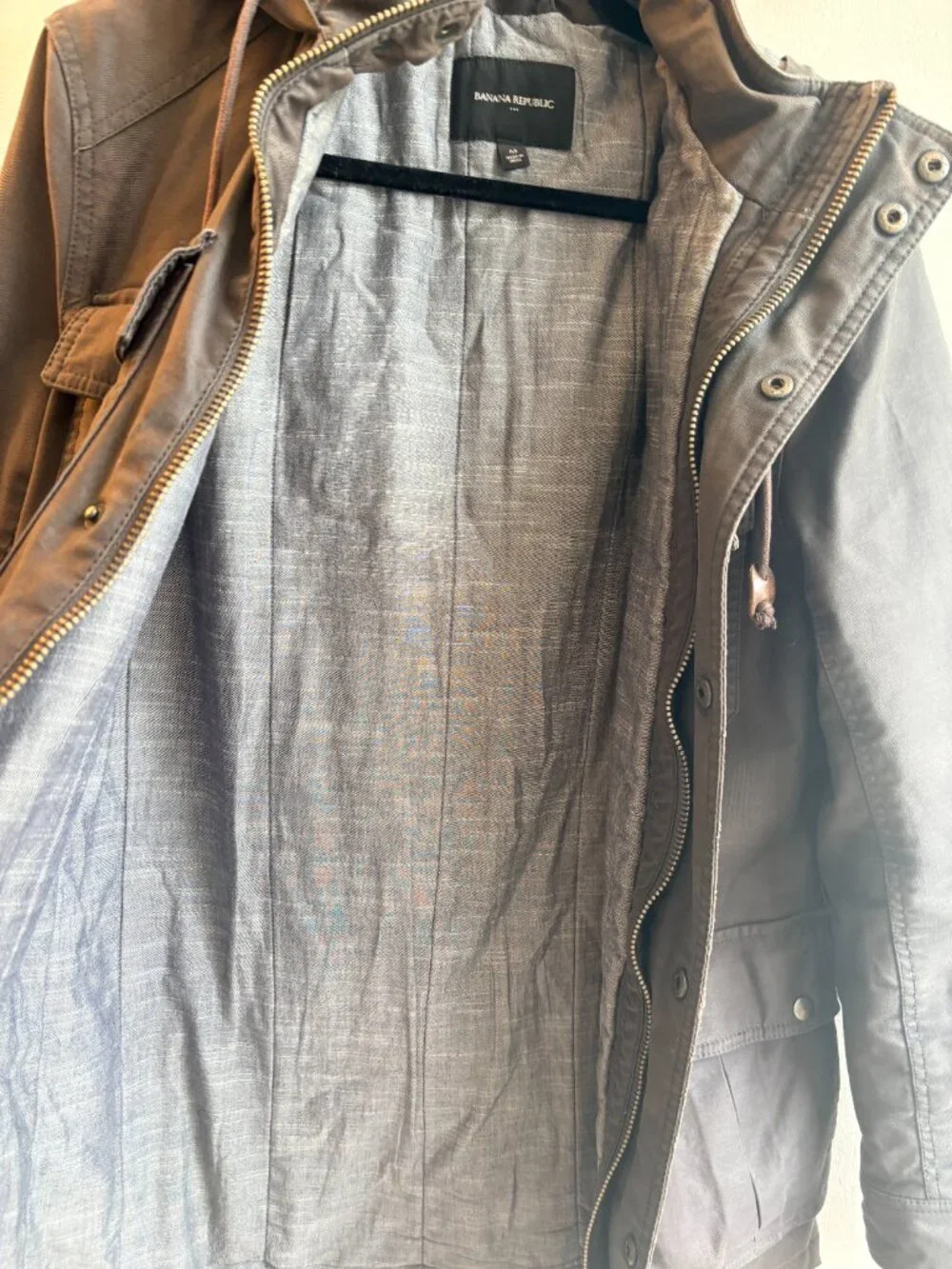 Banana Republic Men’s Medium Hooded Utility Field Jacket Gray